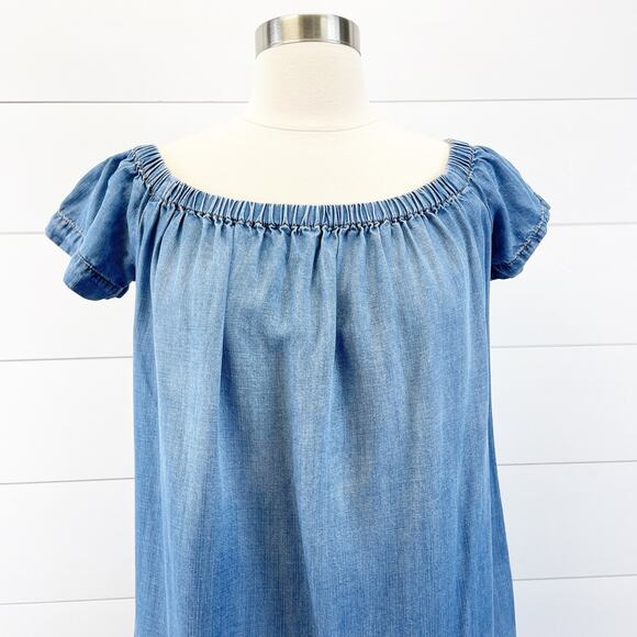 Anthropologie Cloth + Stone Size S Chambray Dress Mini Bohemian Classic Summer - Picture 5 of 9